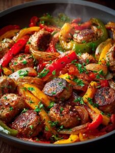 Spicy Sausage Pepper Skillet