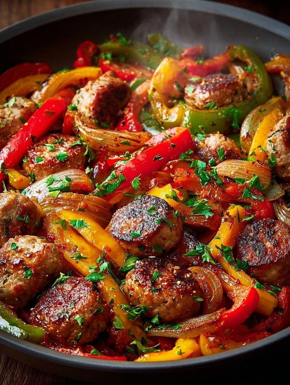 Spicy Sausage Pepper Skillet