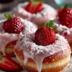 Strawberry Mochi Donuts