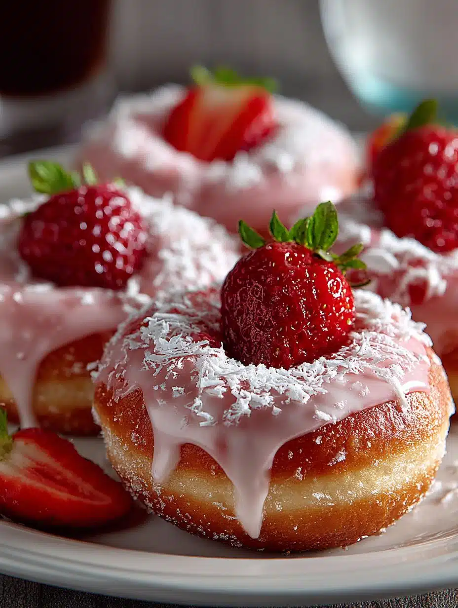 Strawberry Mochi Donuts