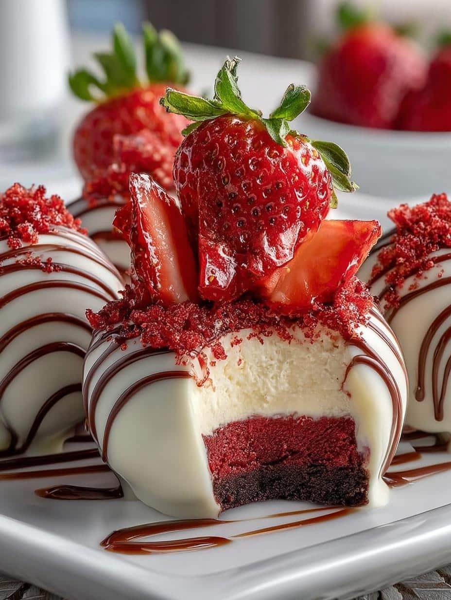 Strawberry Velvet Cheesecake Truffle: 24 Irresistible Bites - Strawberry Velvet Cheesecake Truffle - main visual representation