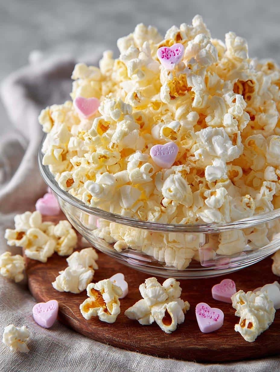 Valentines White Chocolate Popcorn: 5 Irresistible Treats 3 Valentines White Chocolate Popcorn: 5 Irresistible Treats - Valentines White Chocolate Popcorn - additional detail