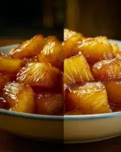Air fryer caramelized pineapple served as a delicious dessert