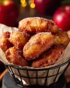 Delicious Air Fryer cinnamon apple wedges served on a plate as a healthy snack.