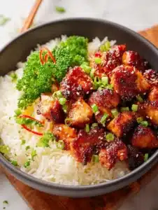 Air Fryer Teriyaki Chicken 6 Air Fryer Teriyaki Chicken dish served with vegetables on a plate