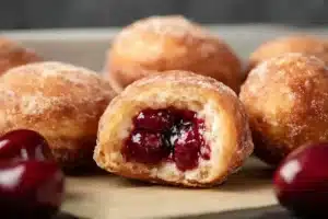 Cherry Pie Bites Recipe 4 Homemade cherry pie bites on a plate, perfect for dessert lovers