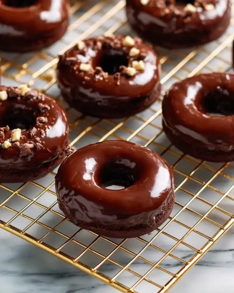 Delicious chocolate mini donuts stacked on a plate