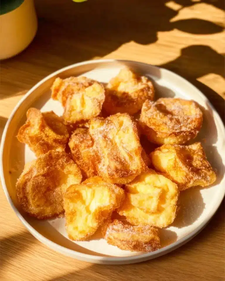 Delicious fried milk dessert with a crispy coating and creamy filling