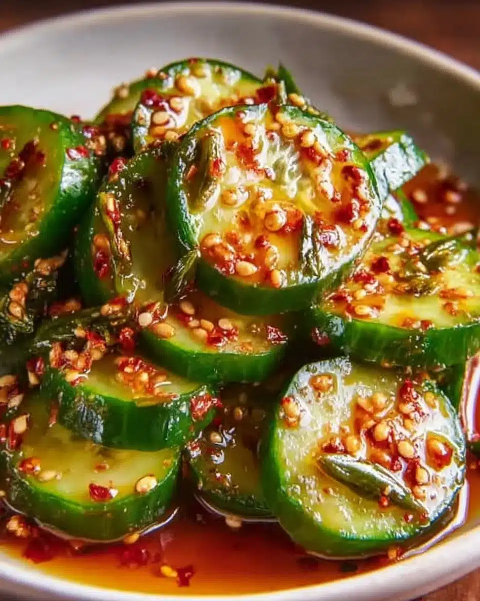 Delicious Korean Cucumber Salad served as a refreshing side dish