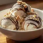 Delicious Peanut Butter Cup Ice Cream with chocolate and peanut butter swirls