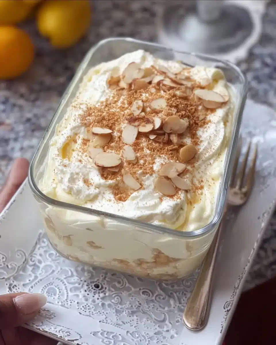 Delicious homemade banana pudding with whipped cream and bananas