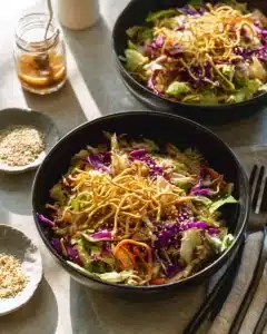 Colorful Chinese Chicken Salad with fresh vegetables and grilled chicken