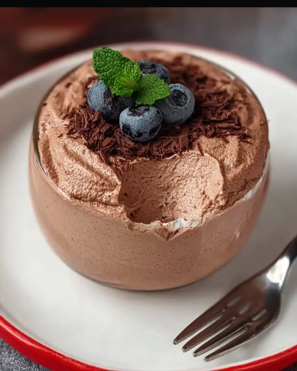 Delicious Cottage Cheese Chocolate Mousse in a bowl