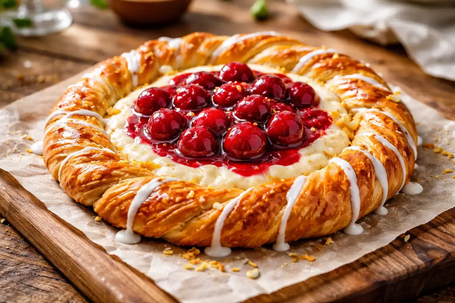 Mouthwatering Cherry Cream Cheese Danish Pastries