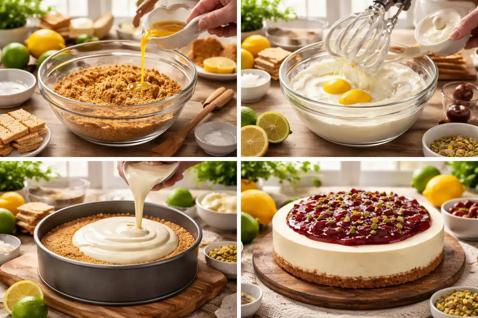 Delightful Lemon-Lime Cherry Pistachio Cheesecake Recipe to Try! 4 Delightful Lemon-Lime Cherry Pistachio Cheesecake Recipe to Try!