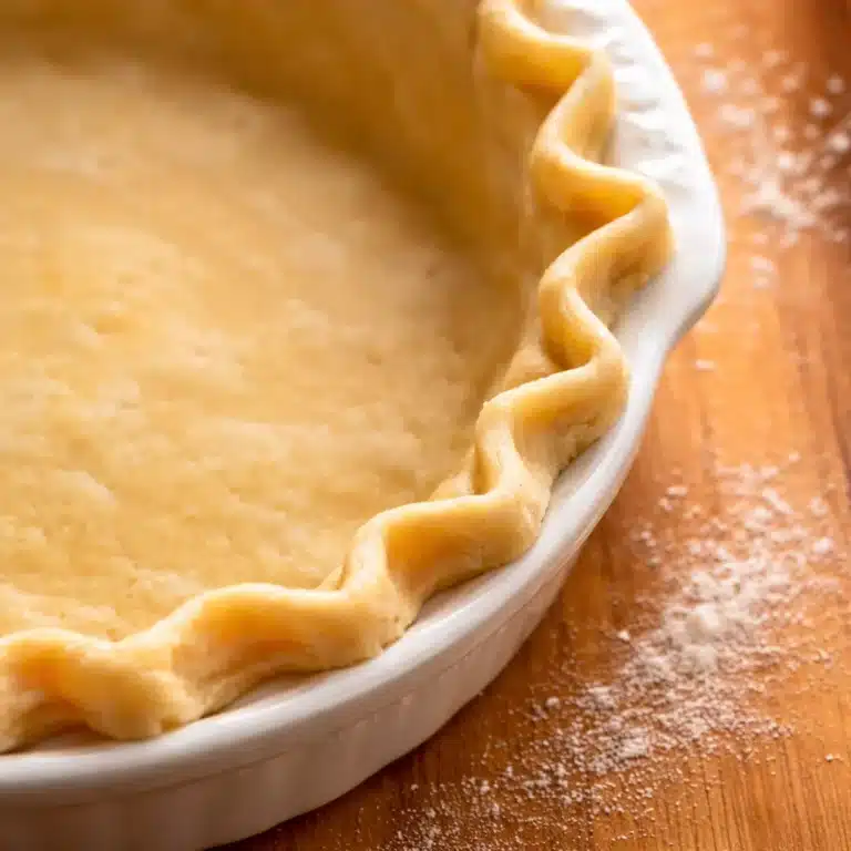Flaky and tender easy pie crust ready for sweet or savory fillings.