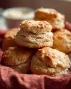 Flaky homemade buttermilk biscuits on a cooling rack