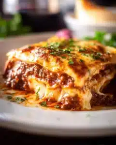 Lasagna 8 Delicious homemade lasagna with layers of pasta, cheese, and sauce