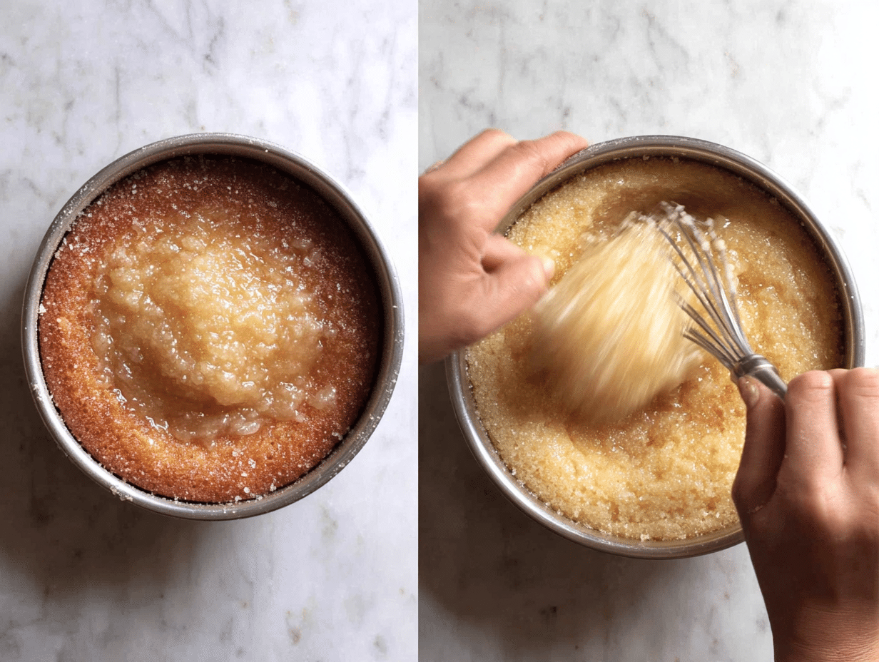 Cooking process action shot showing preparation in the kitchen