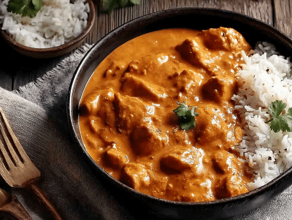 Overhead flat-lay view of the finished dish beautifully styled