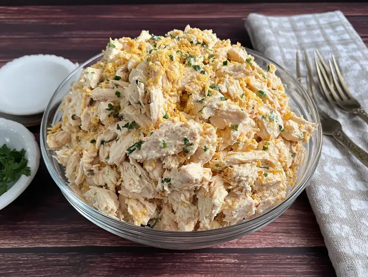 Overhead flat-lay view of the finished dish beautifully styled