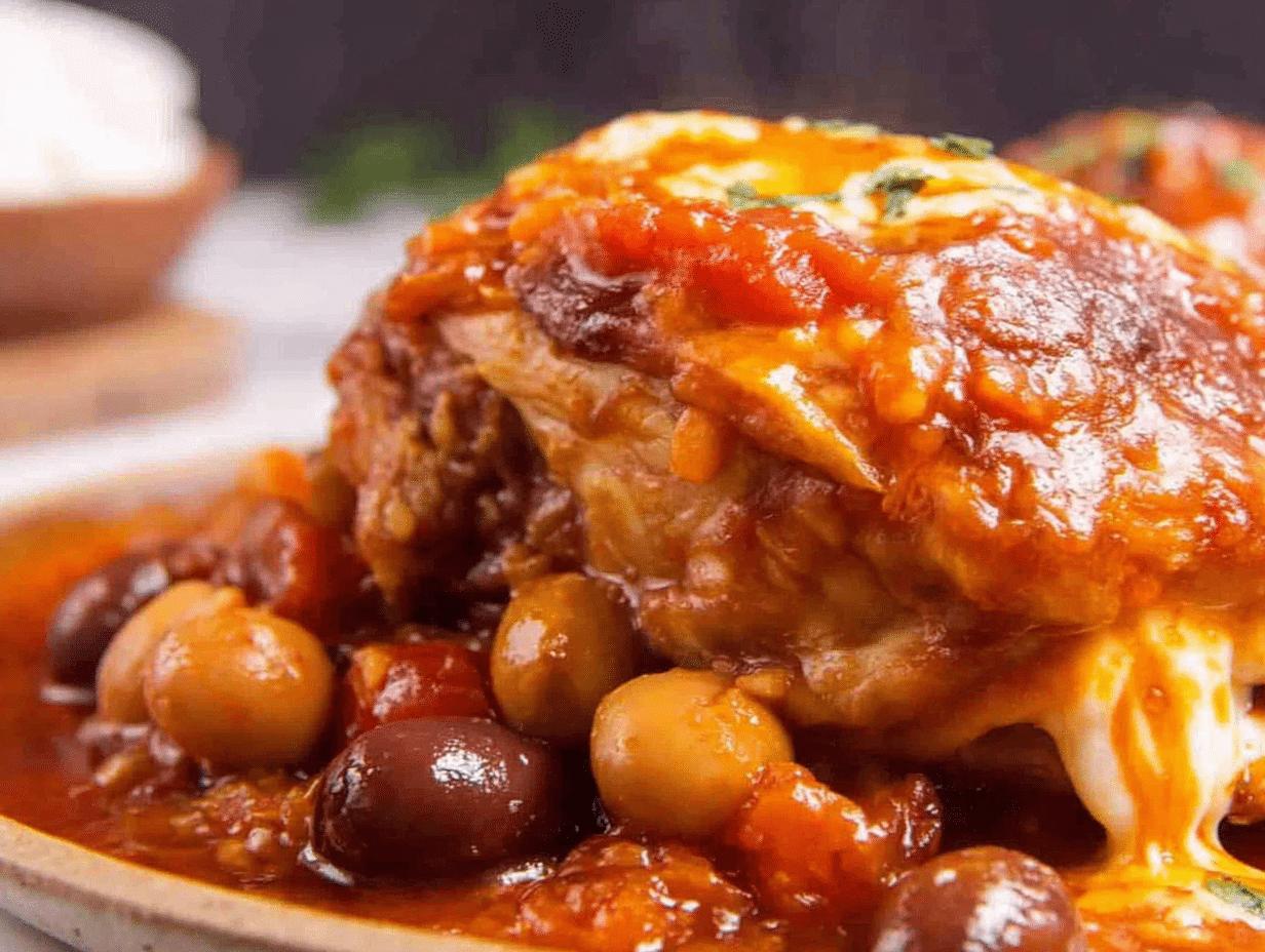 Close-up showing texture, garnish, and plating details