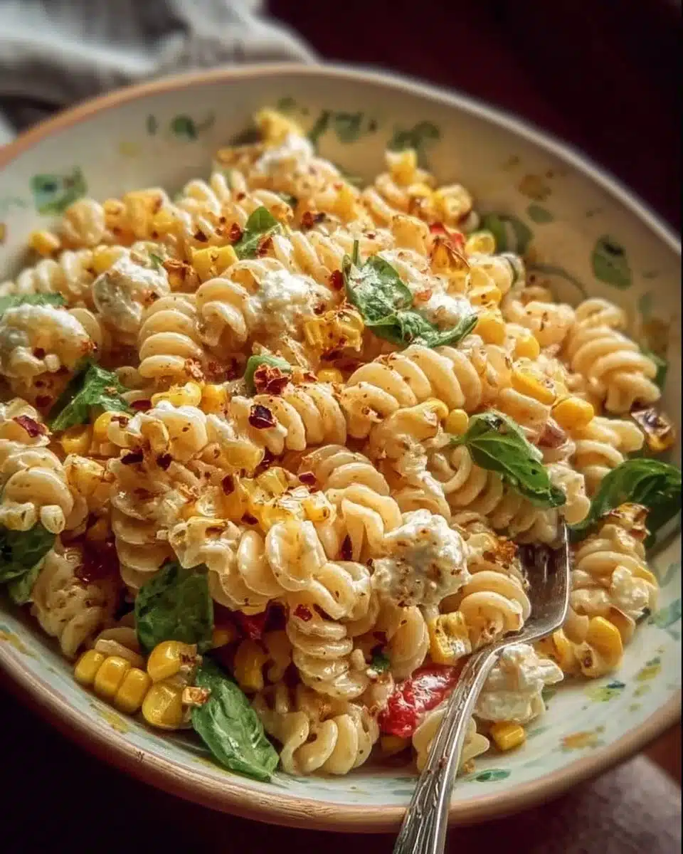 Juicy Street Corn Pasta Salad