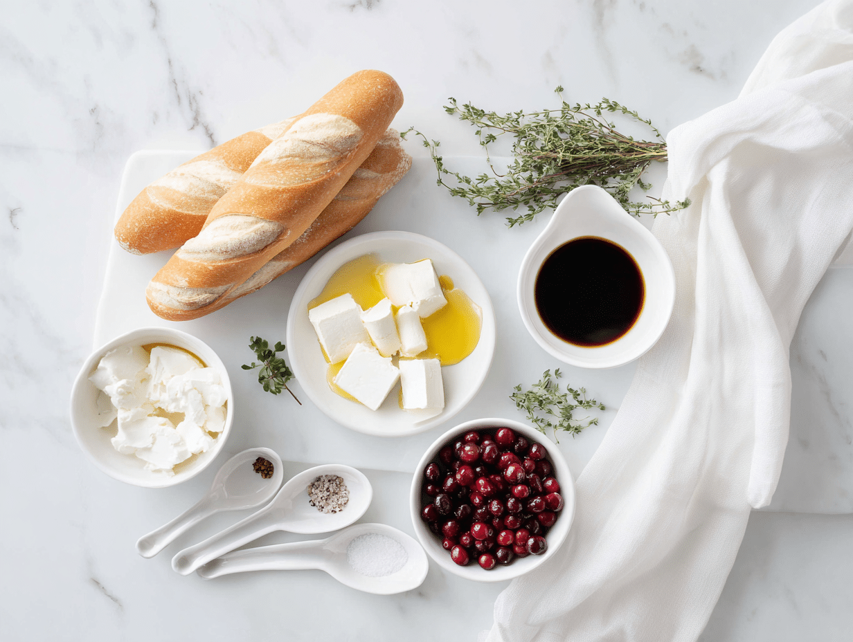 All ingredients measured and laid out on a cutting board