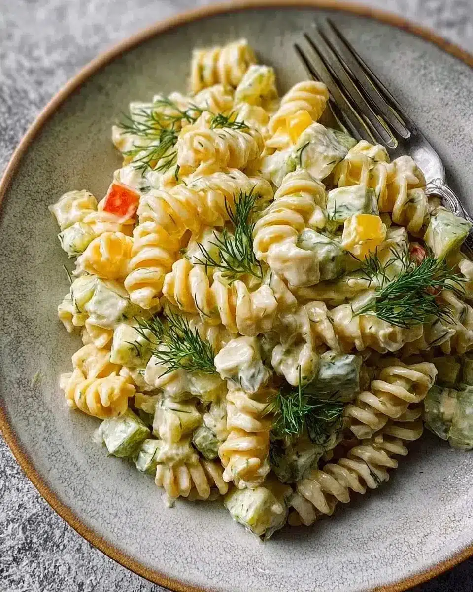 Zesty Simple Dill Pickle Pasta Salad for Summer Fun