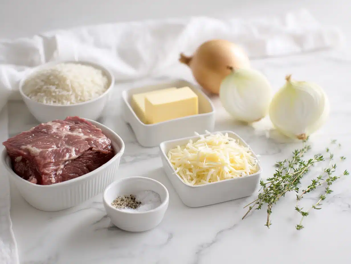 All ingredients measured and laid out on a cutting board