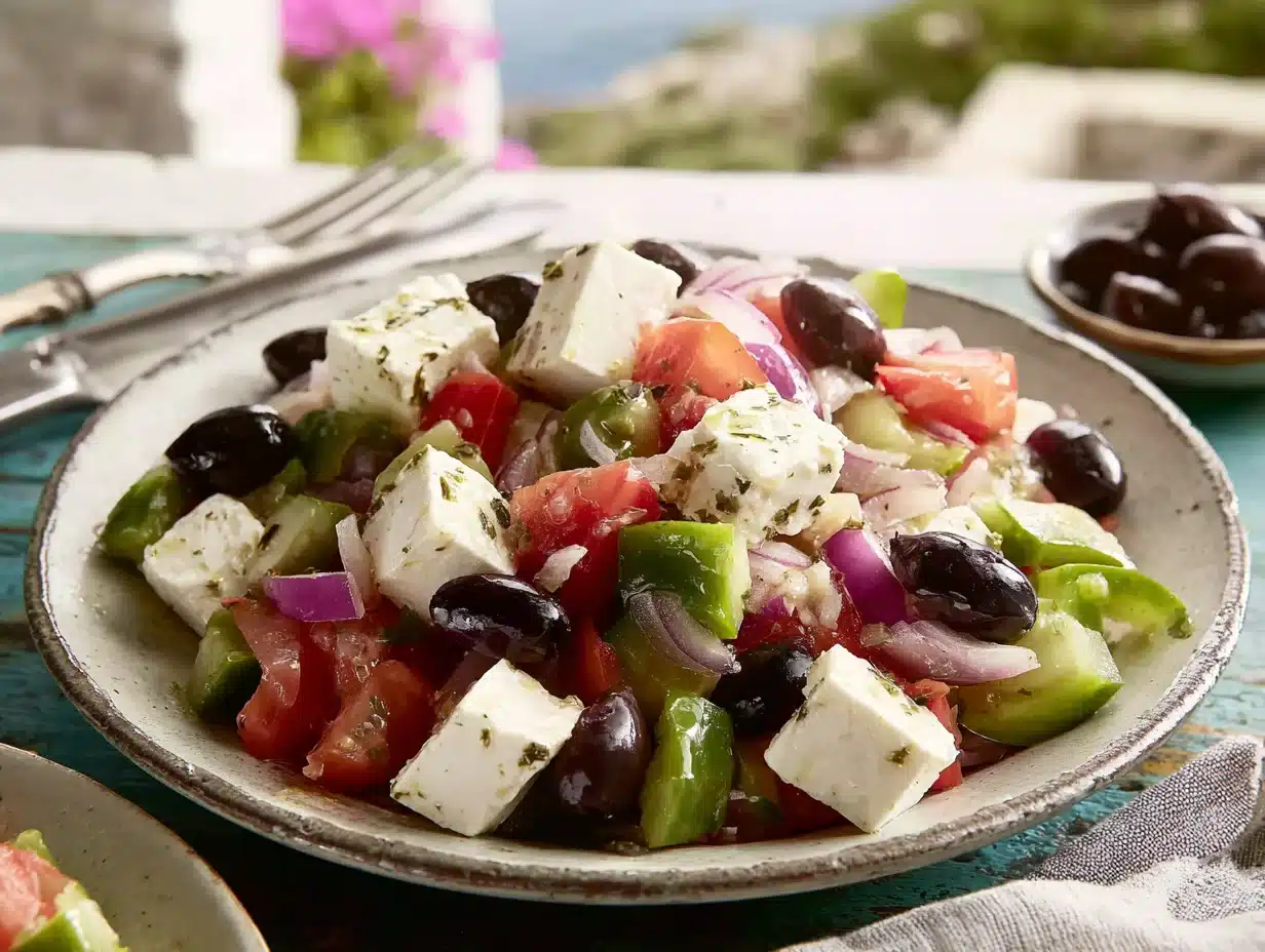 Overhead flat-lay view of the finished dish beautifully styled