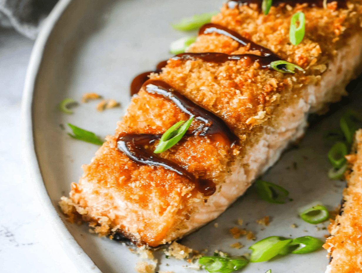 Close-up showing texture, garnish, and plating details