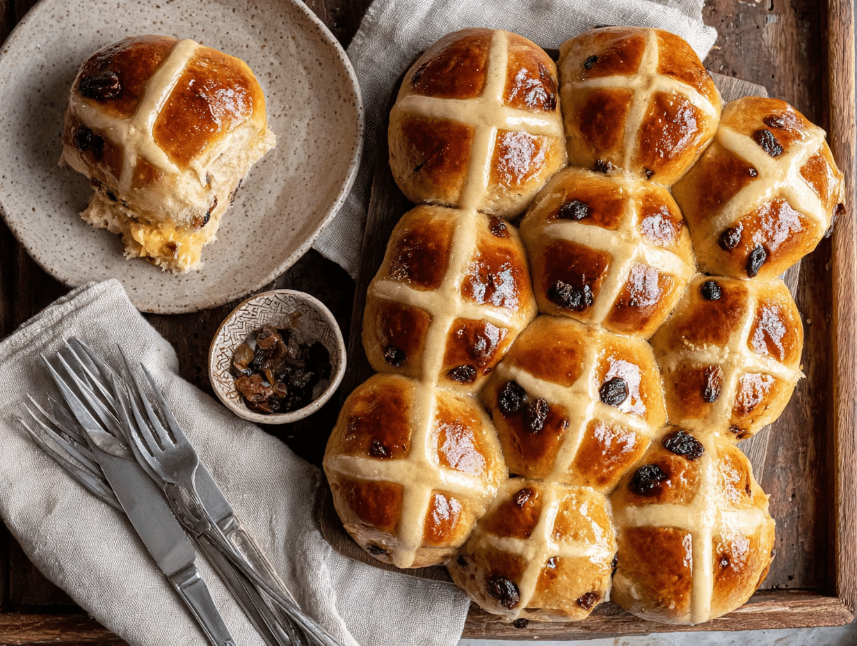 Overhead flat-lay view of the finished dish beautifully styled