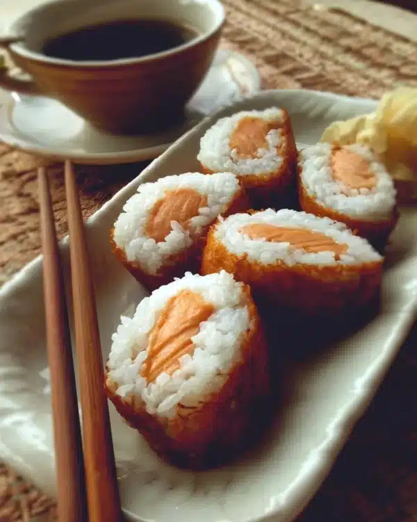 Inari Sushi - a flavorful Japanese sushi dish featuring rice wrapped in sweet tofu pouches.