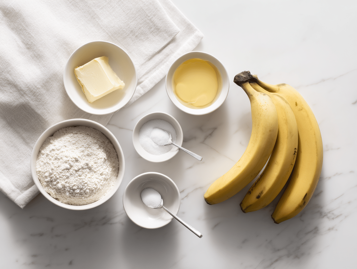 All ingredients measured and laid out on a cutting board