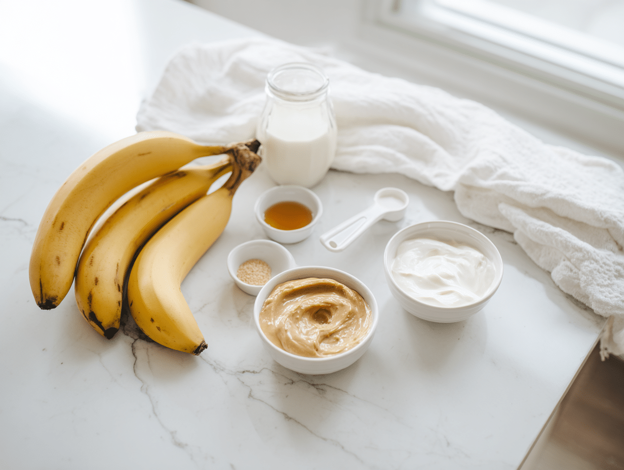 All ingredients measured and laid out on a cutting board