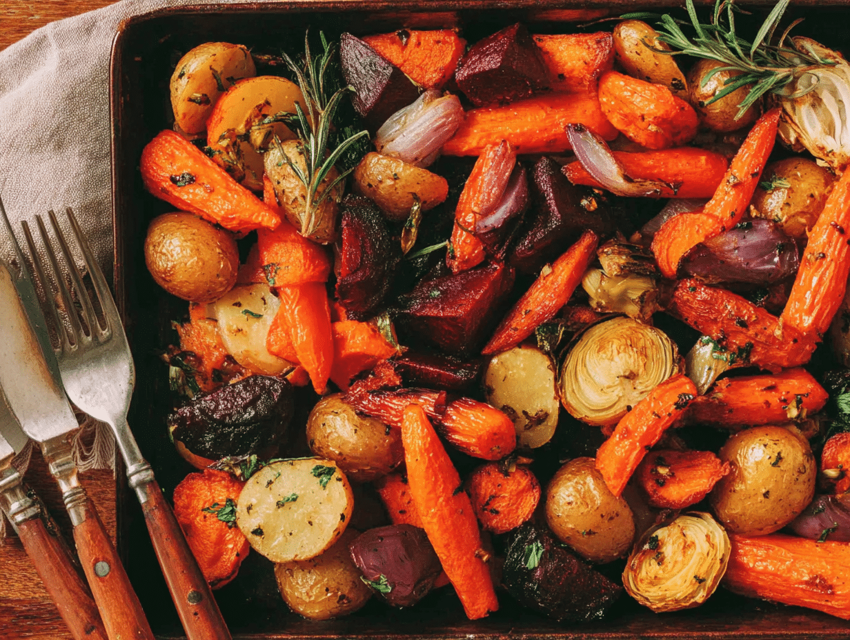 Overhead flat-lay view of the finished dish beautifully styled
