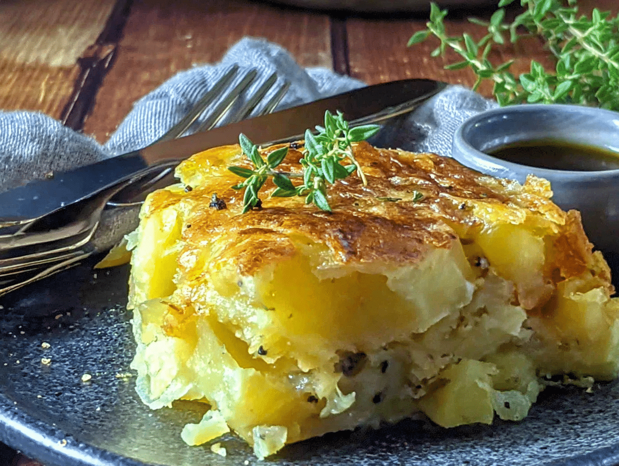 Overhead flat-lay view of the finished dish beautifully styled