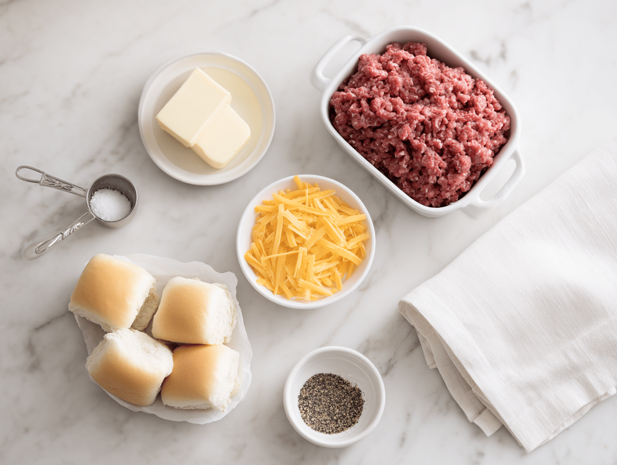 All ingredients measured and laid out on a cutting board