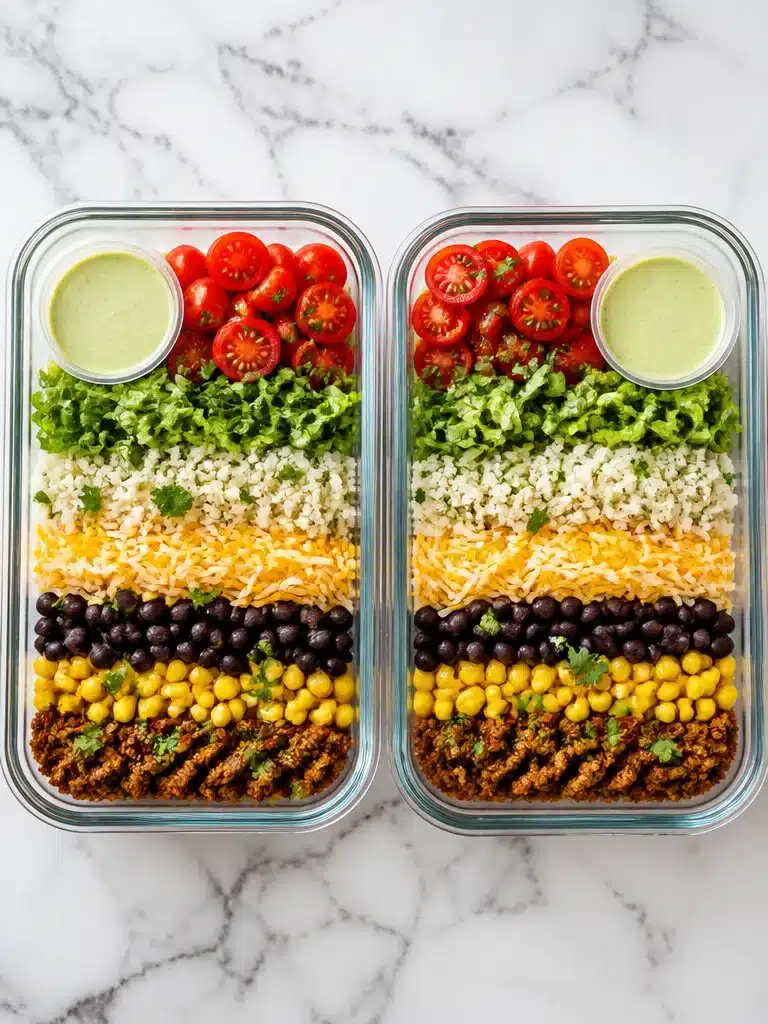 healthy taco bowl meal prep