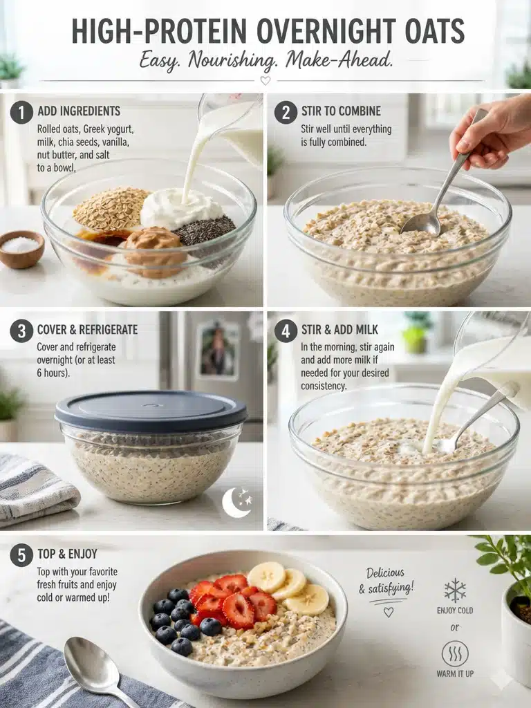 Delicious High Protein Overnight Oats Without Protein Powder