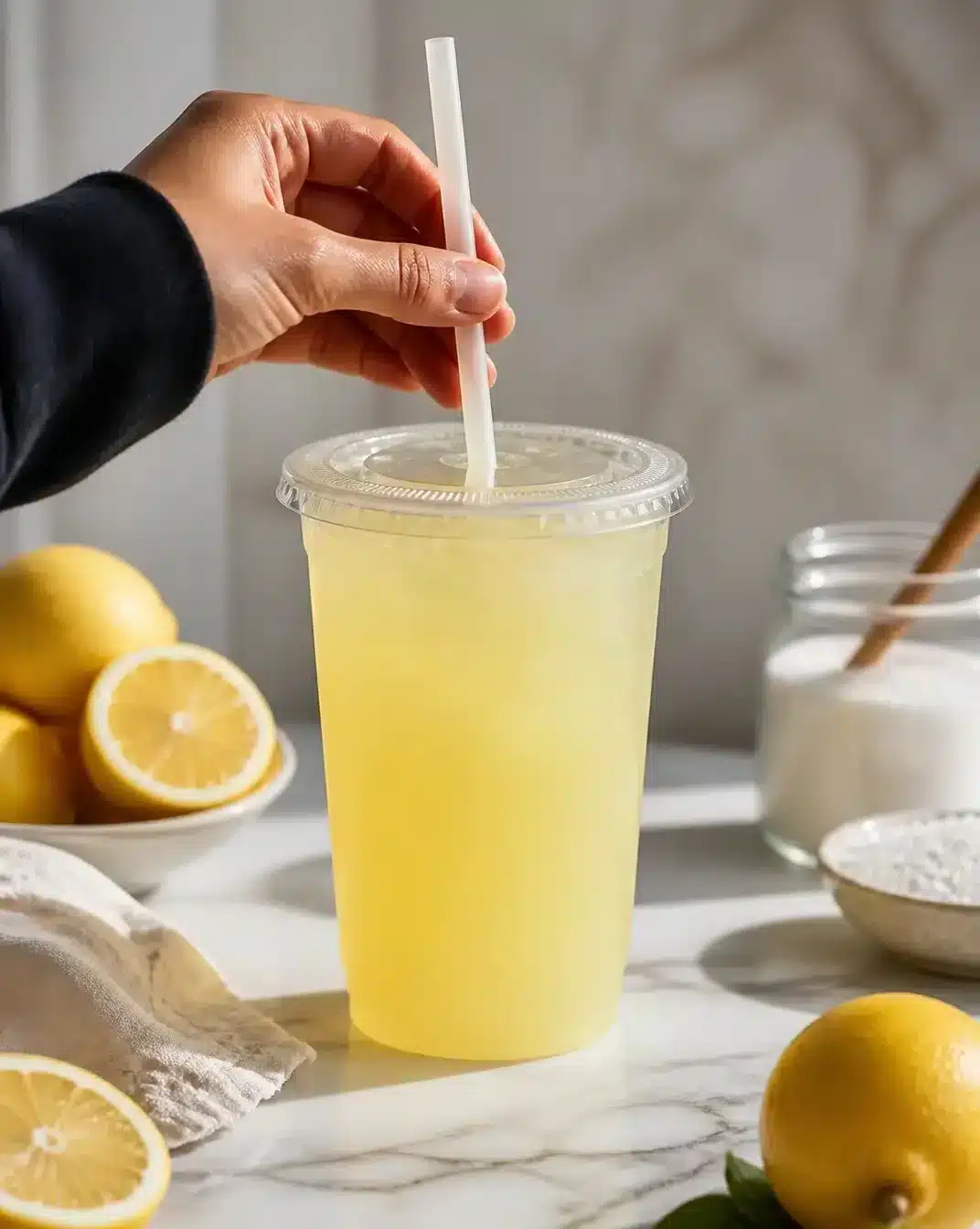 Refreshing Fair-Style Lemonade served in a glass with lemon slices and mint leaves.