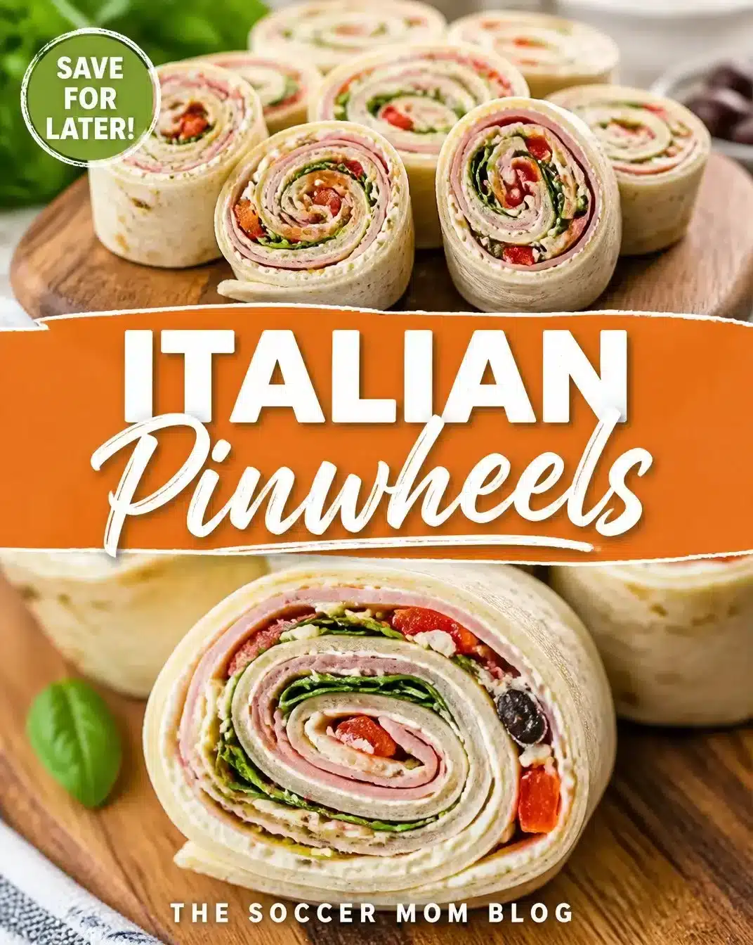Delicious tangy Italian pinwheels on a plate, perfect for parties and gatherings.