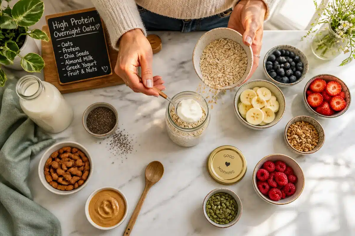high protein overnight oats without protein powder