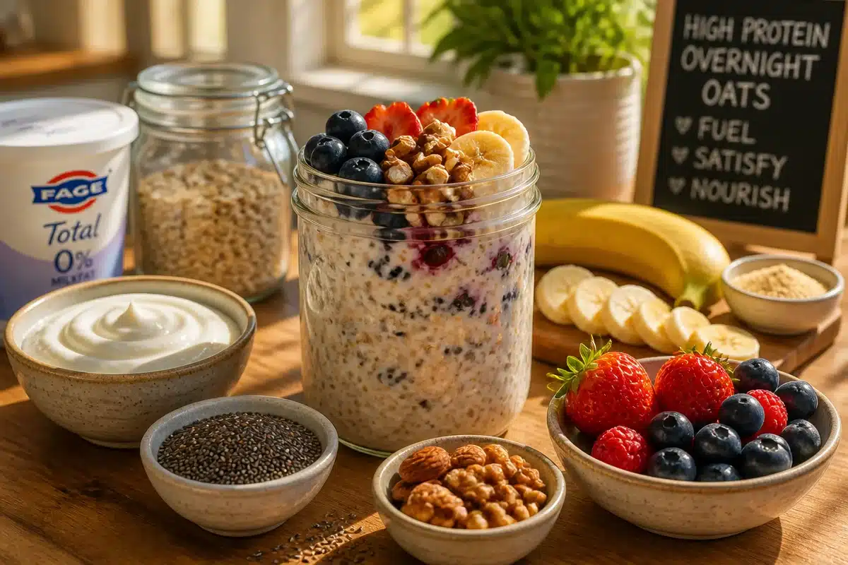 high protein overnight oats without protein powder