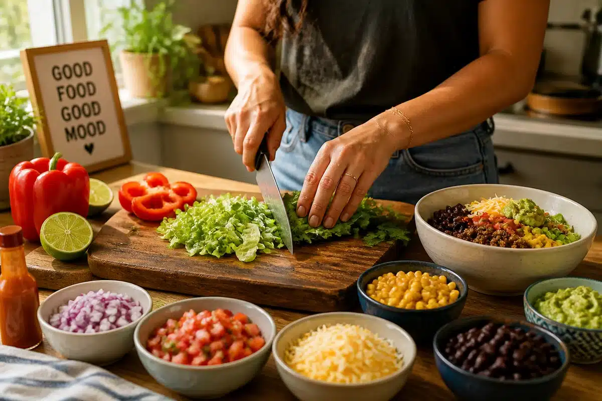 healthy taco bowl meal prep
