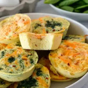 Delicious and protein-packed cottage cheese egg bites in a muffin tin.