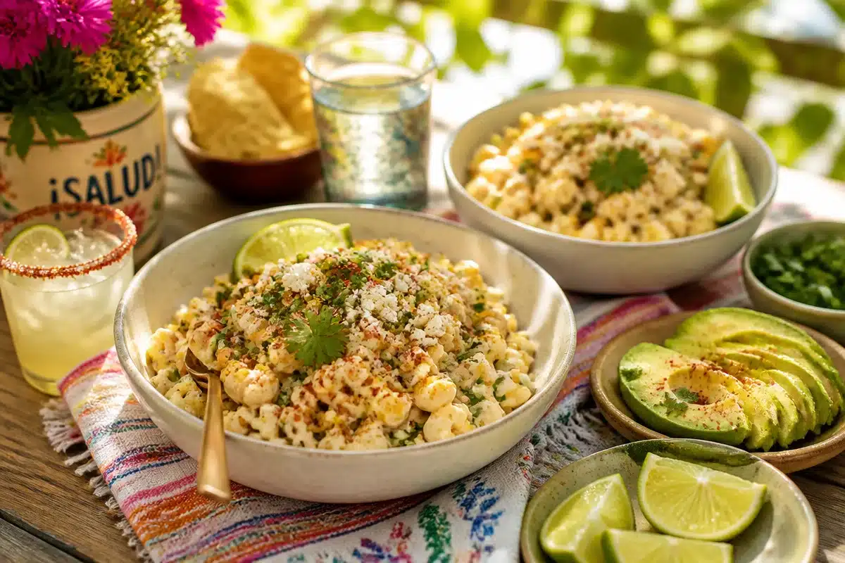 creamy street corn pasta salad