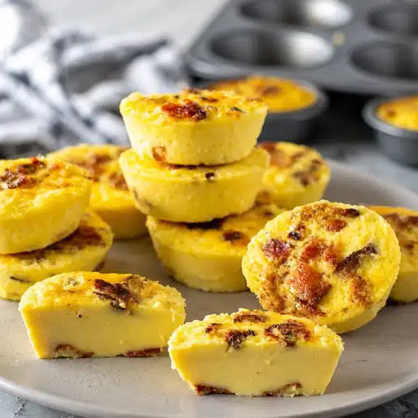 Delicious Starbucks egg bites copycat recipe with cheese and eggs.