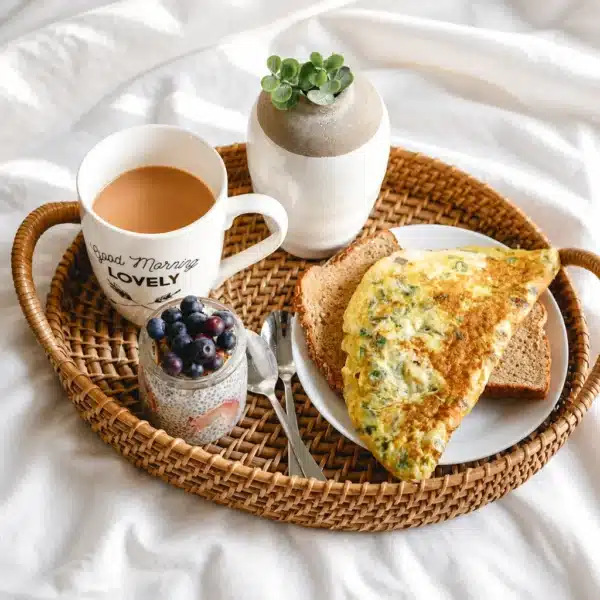 High protein high fiber breakfast ideas featuring nutritious ingredients for a filling meal.